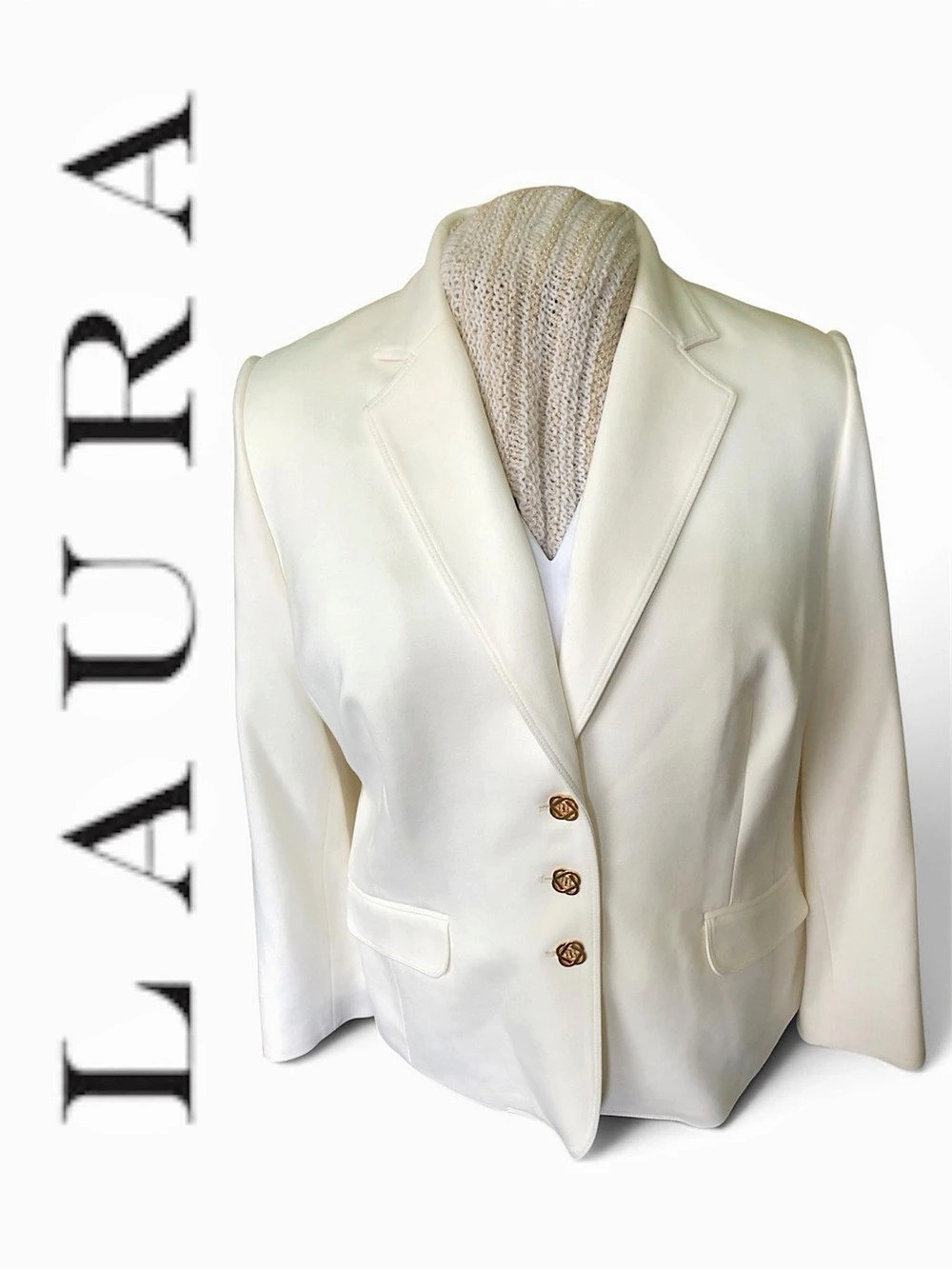 LAURA Winter White Blazer Like New